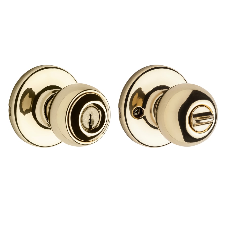 Kwikset Polo Polished Brass Keyed Entry Door Knob Single Pack At