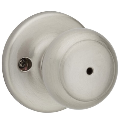 Kwikset Cove Satin Nickel Privacy Door Knob Single Pack At Lowes Com