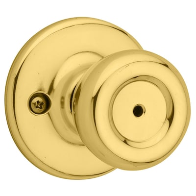 Kwikset Tylo Polished Brass Privacy Door Knob Single Pack At Lowes Com