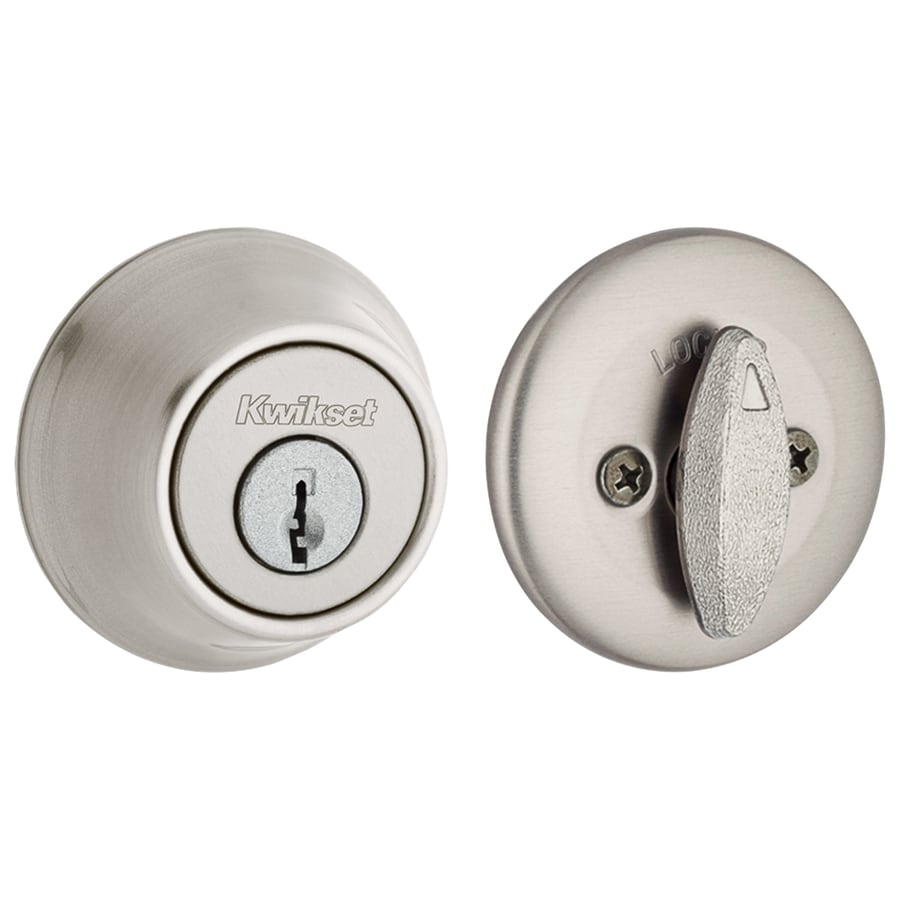 Kwikset 600 Satin Nickel Single-Cylinder Deadbolt at Lowes.com