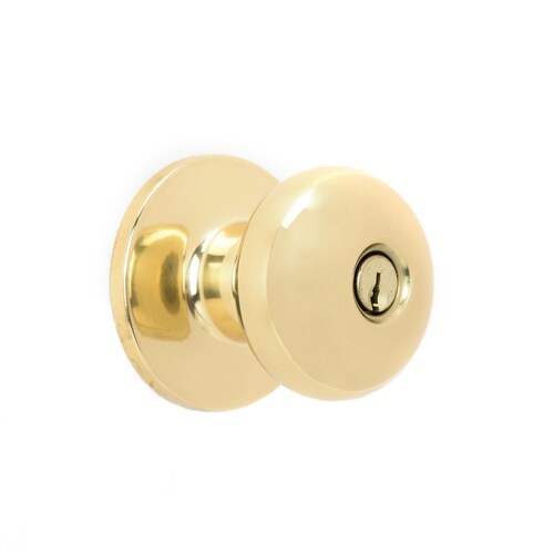 Gatehouse Baron Polished Brass Keyed Entry Door Knob in the Door Knobs