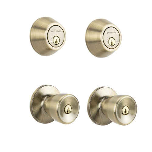 Gatehouse Gallo Antique Brass SingleCylinder Deadbolt Keyed Entry Door