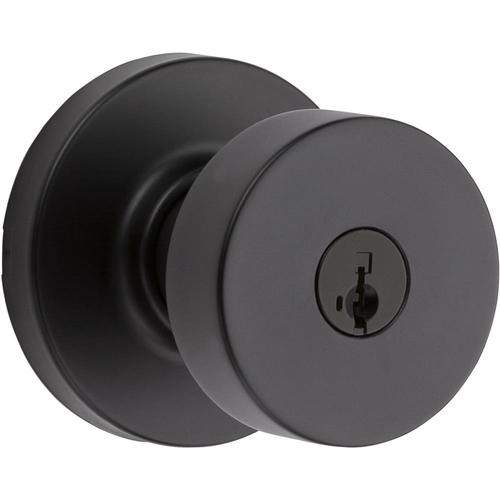 Kwikset Pismo Iron Black Smartkey Keyed Entry Door Knob Single Pack in