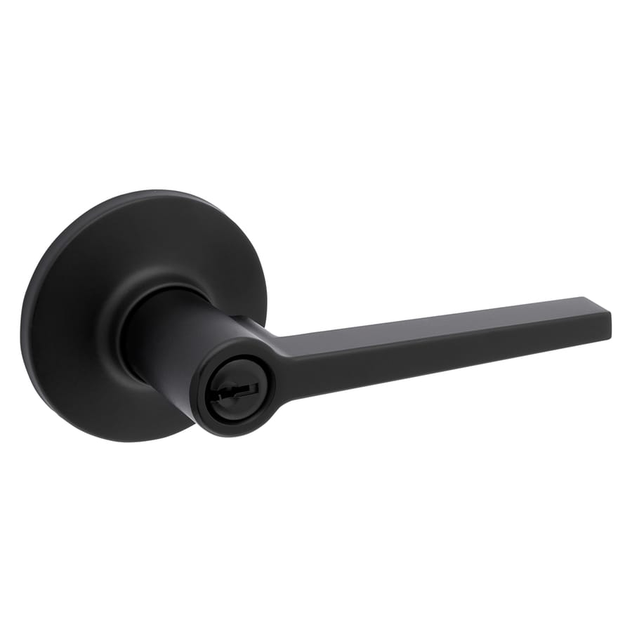 ReliaBilt Dallas Matte Black Reversible Keyed Entry Door Handle in the ...