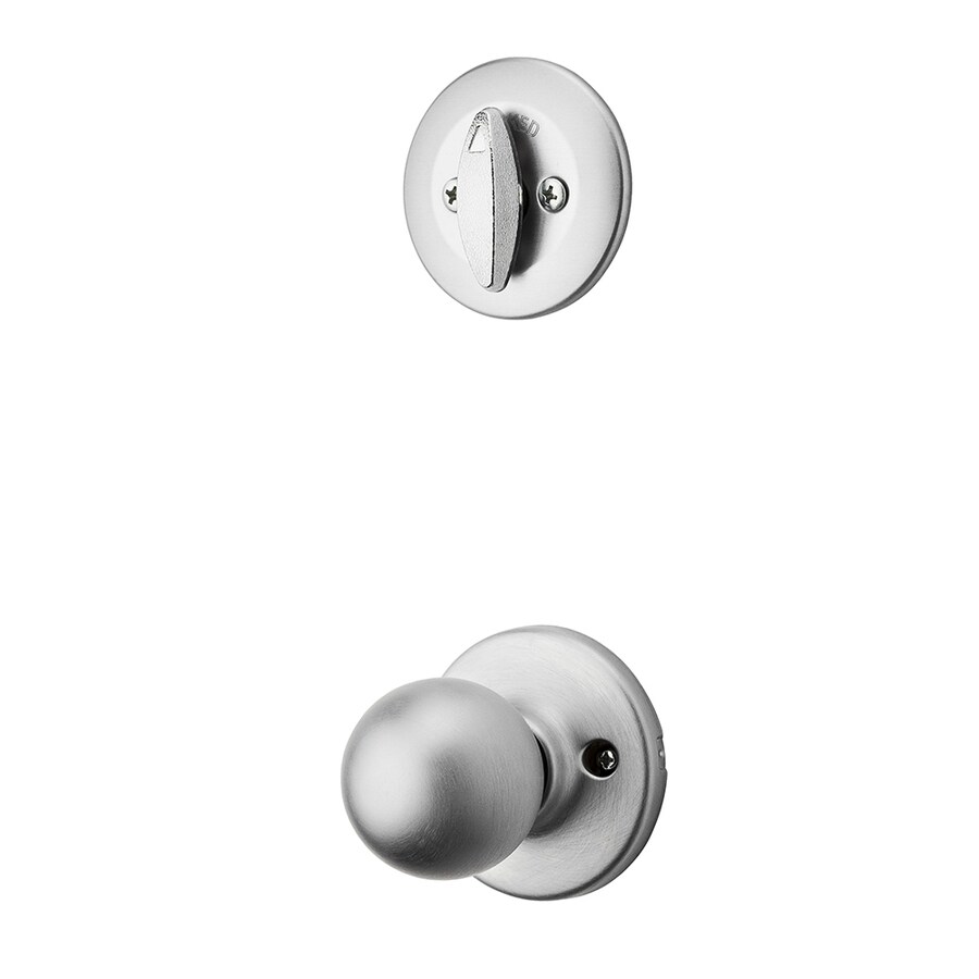 Kwikset Polo Satin Chrome Single Cylinder Deadbolt Entry Door