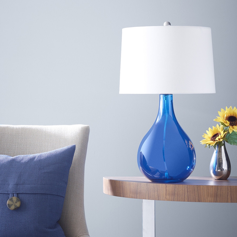 Style Selections Modern table lamp 25-in Cobalt Blue 3-way Table