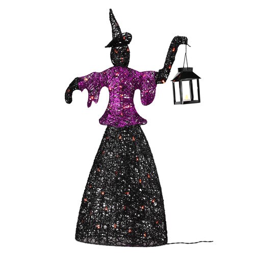 SYLVANIA 42in Metal Halloween Witch with Lantern at