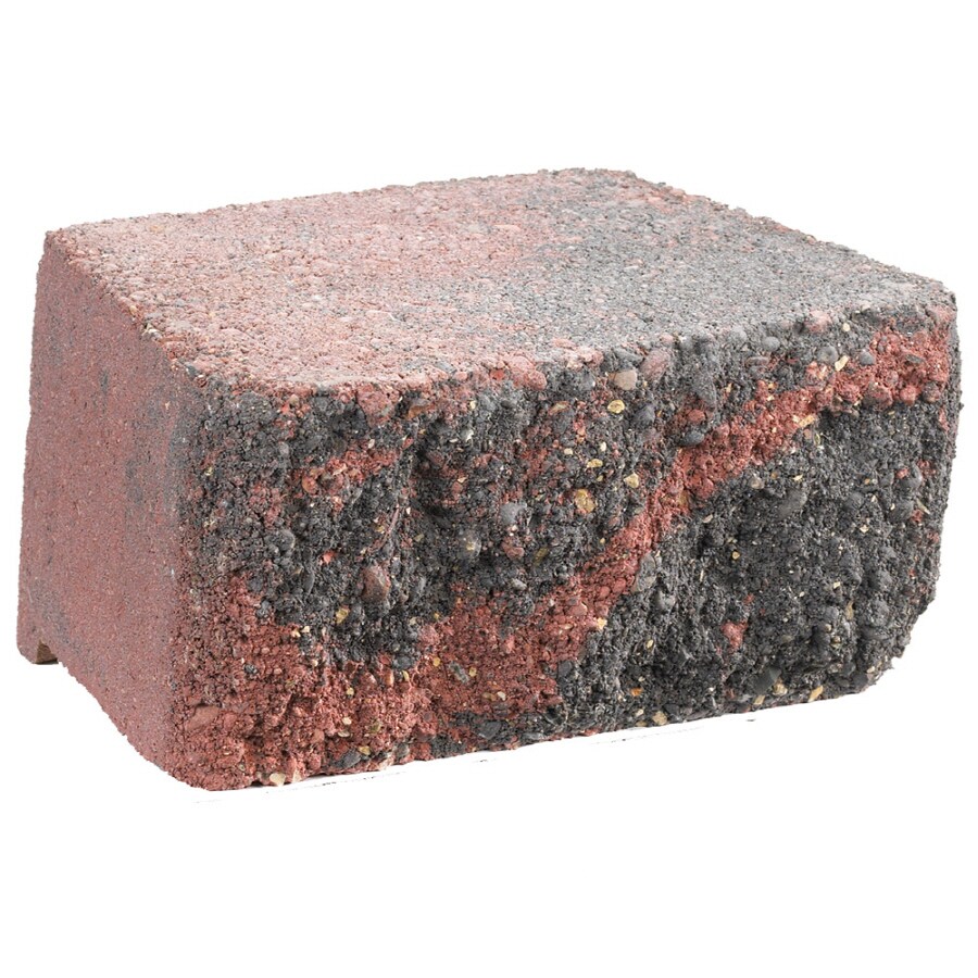 Anchor Block Bertram Red/Charcoal Hudson Retaining Wall Block (Common ...