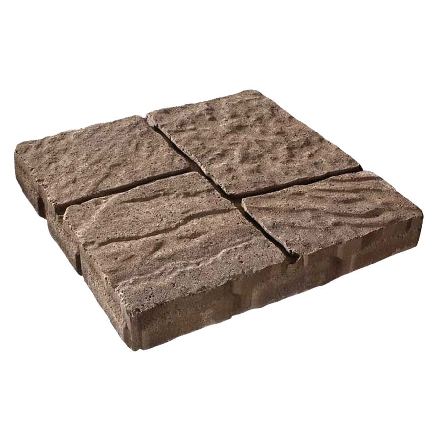 Oldcastle Four Cobble Tan Charcoal Concrete Patio Stone Common