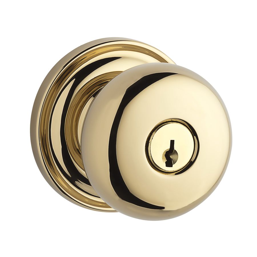 Baldwin Reserve Round Polished Brass Keyed Entry Door Knob Single Pack At 3282