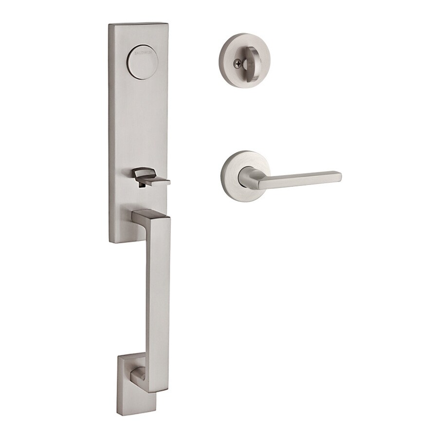 Baldwin Reserve Seattle X Square Lever Satin Nickel Dummy Handle