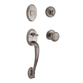 BALDWIN Reserve Columbus x Round Matte Antique Nickel Dummy Door Handleset