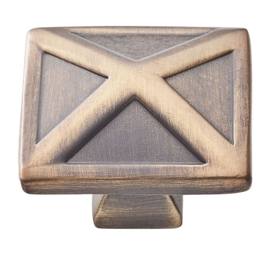 BALDWIN Prestige Aged Bronze Square Knob in the Knobs