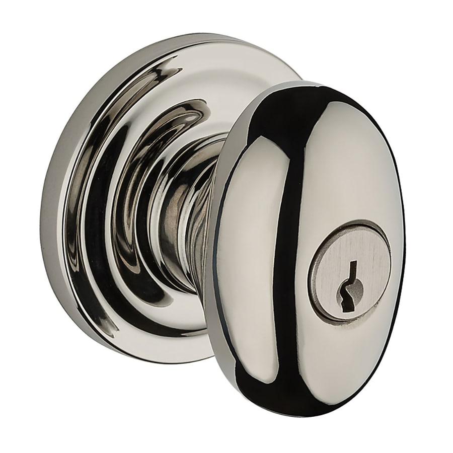 Baldwin Reserve Ellipse Polished Nickel Keyed Entry Door