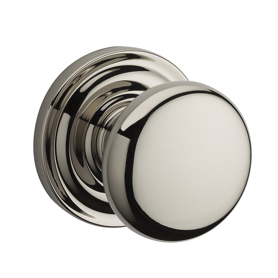 BALDWIN Reserve Round Polished Nickel Privacy Door Knob at