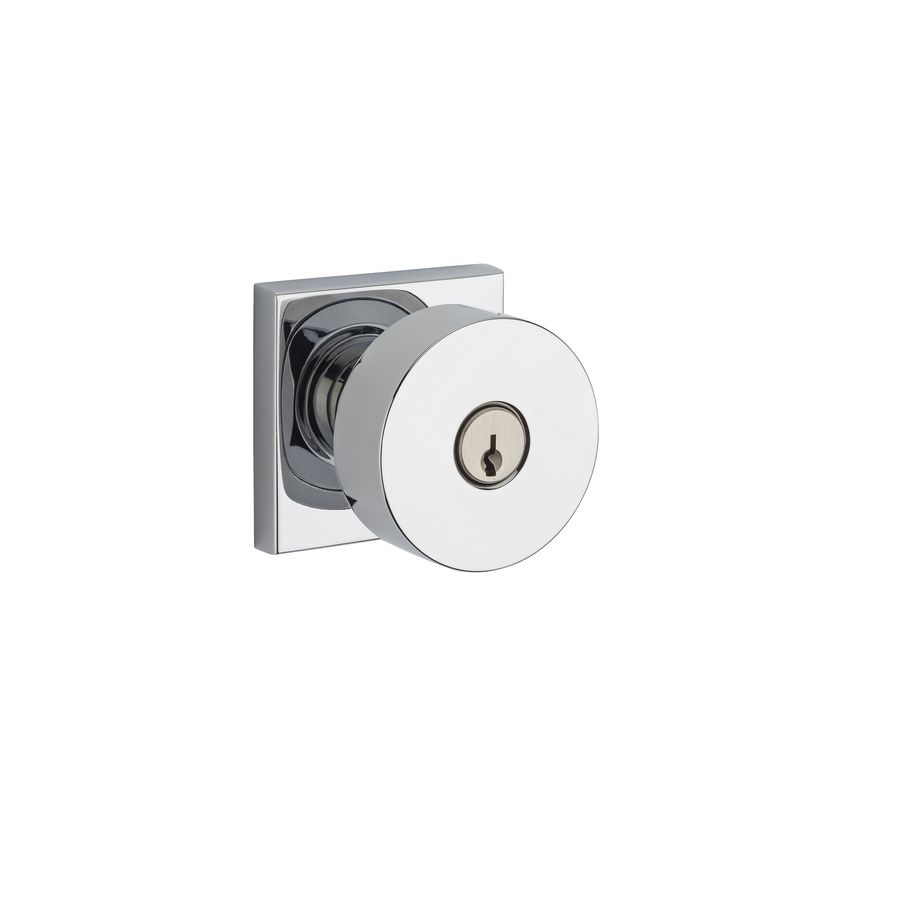BALDWIN Reserve Contemporary Polished Chrome Keyed Entry Door Knob at