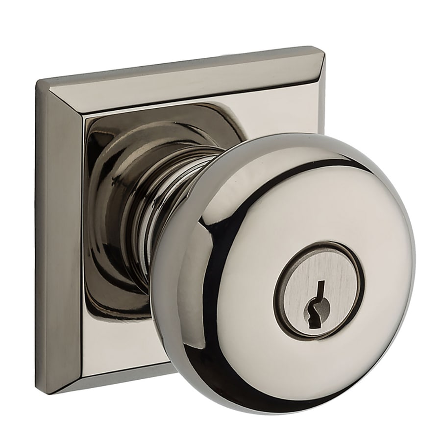 Baldwin Reserve Round Polished Nickel Keyed Entry Door Knob