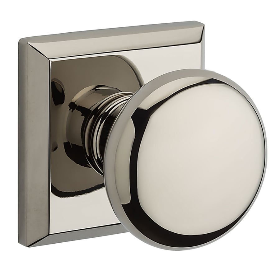 BALDWIN Reserve Round Polished Nickel Privacy Door Knob Single Pack