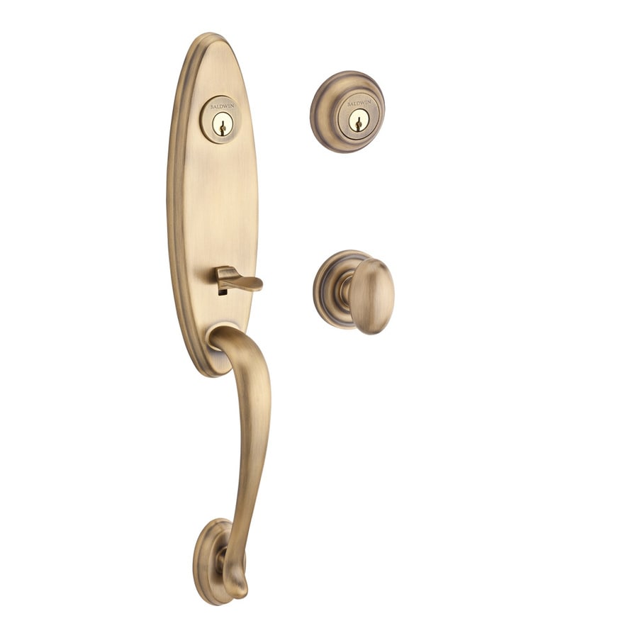 Baldwin Reserve Chesapeake X Ellipse Matte Brass And Black Double Cylinder Deadbolt Keyed Entry 