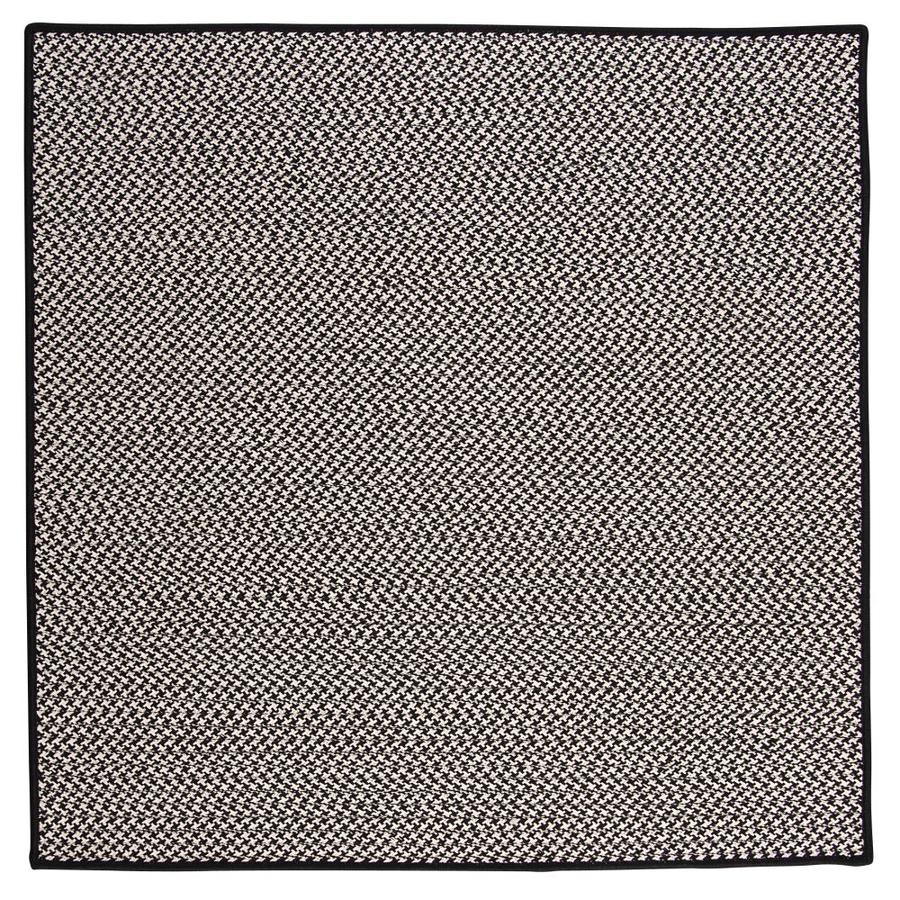 Colonial Mills Outdoor Houndstooth Tweed Black Square Indoor/Outdoor Handcrafted Mid-Century Modern Area Rug