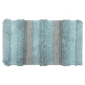 Bathroom Rugs Shower Mats At Lowes Allen Roth 34 In X 20 Aqua Cotton Bath Rug