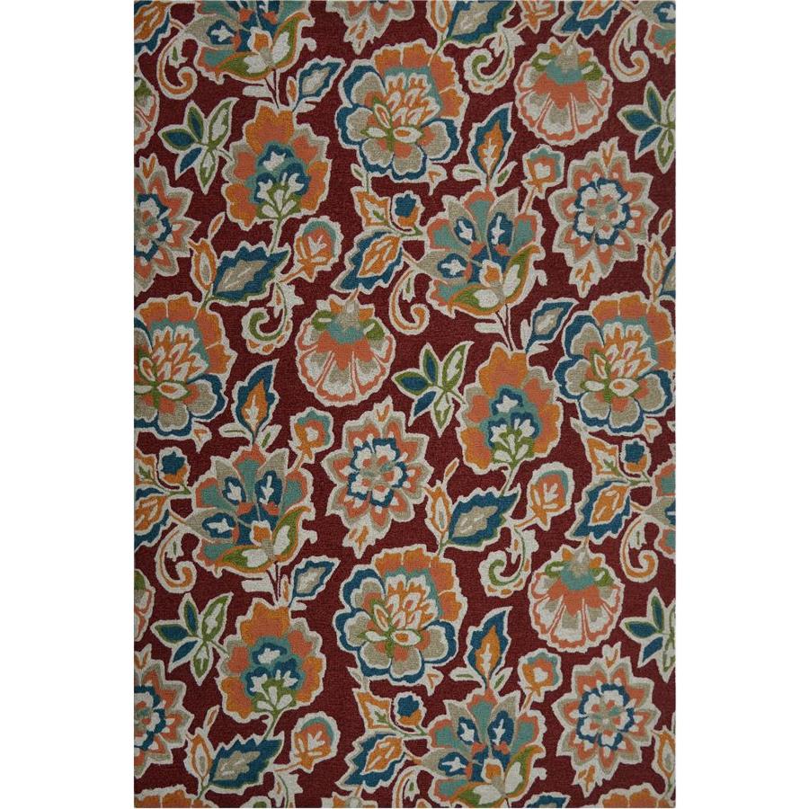 Allen + roth Milano Red Multi Rectangular Indoor/Outdoor Handcrafted