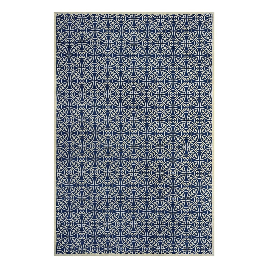 Shop allen + roth Maysburg Navy Rectangular Indoor Woven Area Rug
