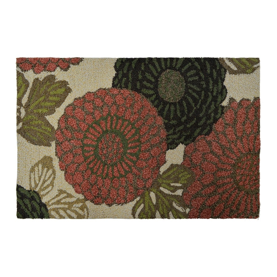 Shop allen   roth Decora Rectangular Indoor/Outdoor Woven Area Rug ...