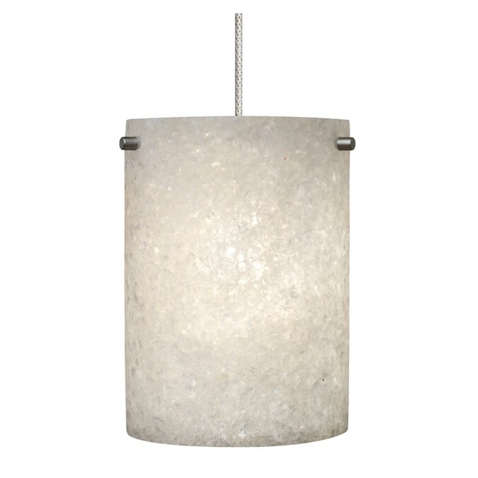 Tiella Brushed Nickel Pendant Light With Crushed Glass In Resin Shade At Com - Tiella Pendant Light