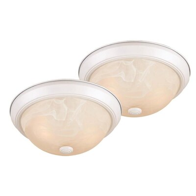 Cascadia Builder Twin Packs 13-in White Transitional Incandescent Flush Mount Light Cascadia Builder Twin Packs 13-in White Transitional Incandescent Flush Mount Light