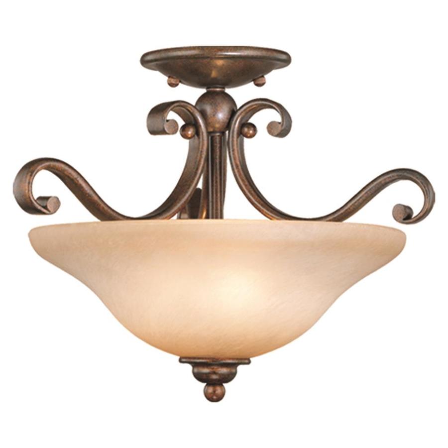 Cascadia Monrovia 17 In W Royal Bronze Frosted Glass Semi Flush Cascadia Monrovia 17 In W Royal Bronze Frosted Glass Semi Flush Mount Light