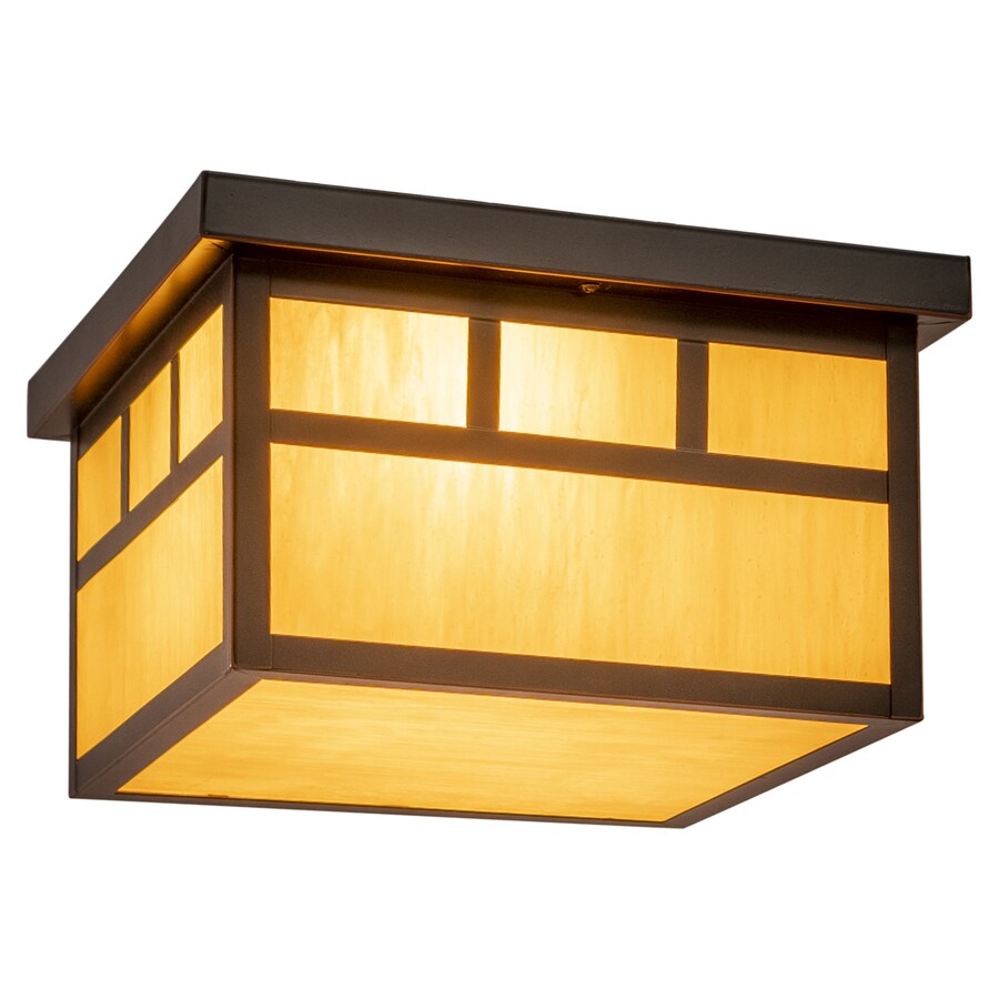 Cascadia Mission 11 5 In W Burnished Bronze Outdoor Flush Mount