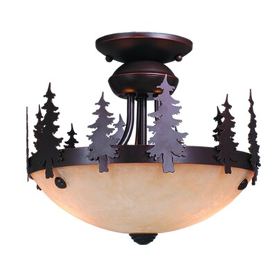 Cascadia Yosemite 11.75-in Burnished Bronze Rustic LED Semi-Flush Mount Light Cascadia Yosemite 11.75-in Burnished Bronze Rustic LED Semi-Flush Mount Light
