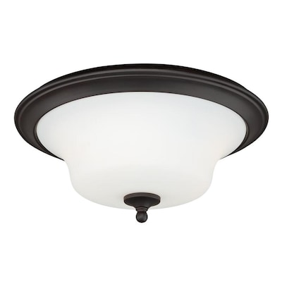 Cascadia Cordoba 14-in Noble Bronze Transitional Incandescent Flush Mount Light Cascadia Cordoba 14-in Noble Bronze Transitional Incandescent Flush Mount Light