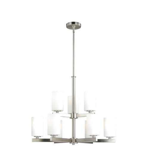 Cascadia Glendale 9-Light Satin Nickel Transitional Chandelier in the ...