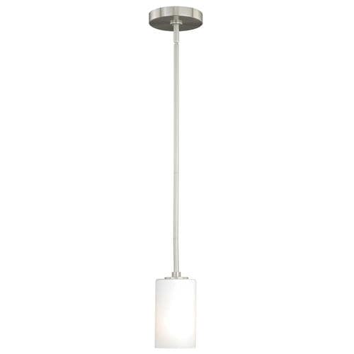 Cascadia Glendale Satin Nickel Transitional Frosted Glass Cylinder Mini ...