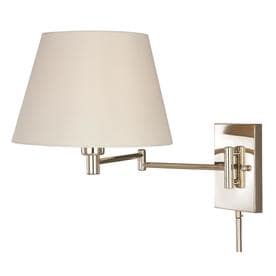 Wall Lamps At Lowes Cascadia 12 625 In H Polished Nickel Swing Arm Wall Mounted Lamp With Fabric