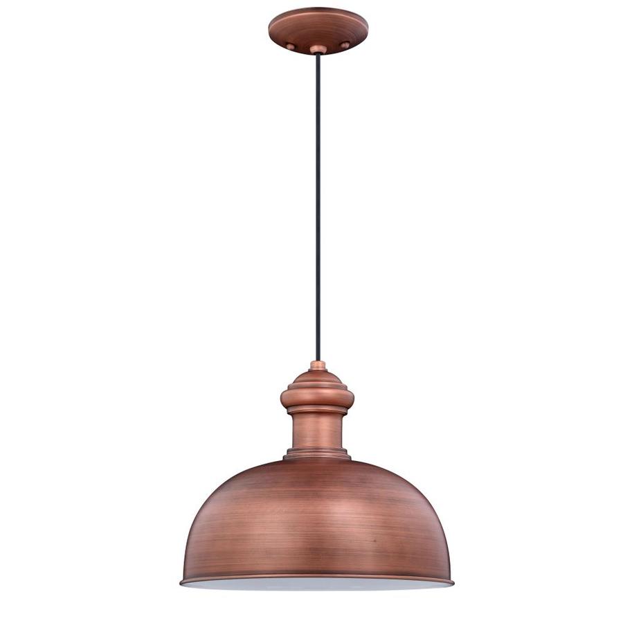 Cascadia Franklin Brushed Copper Farmhouse Dome Pendant Light in the