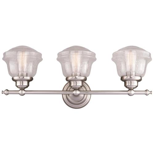 Cascadia Huntley 3Light Nickel Farmhouse Vanity Light at