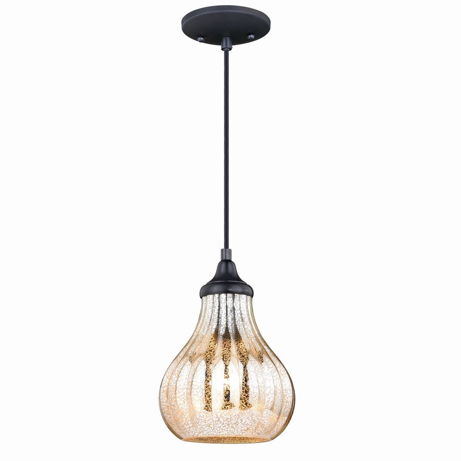 Cascadia Elby Dark Bronze Traditional Tinted Glass Teardrop Mini Pendant Light In The Pendant Lighting Department At Lowes Com