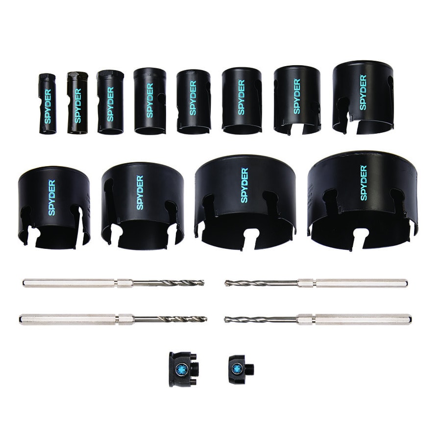 Spyder 16 Piece Set Carbide Tipped Arbored Hole Saw Kit At