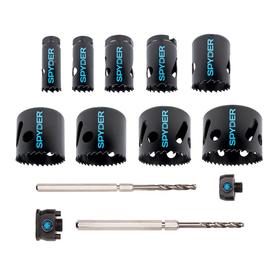 Spyder 600887 13 Piece Bi Metal Steel Hole Cutter Saw Kit with Blades and Arbors