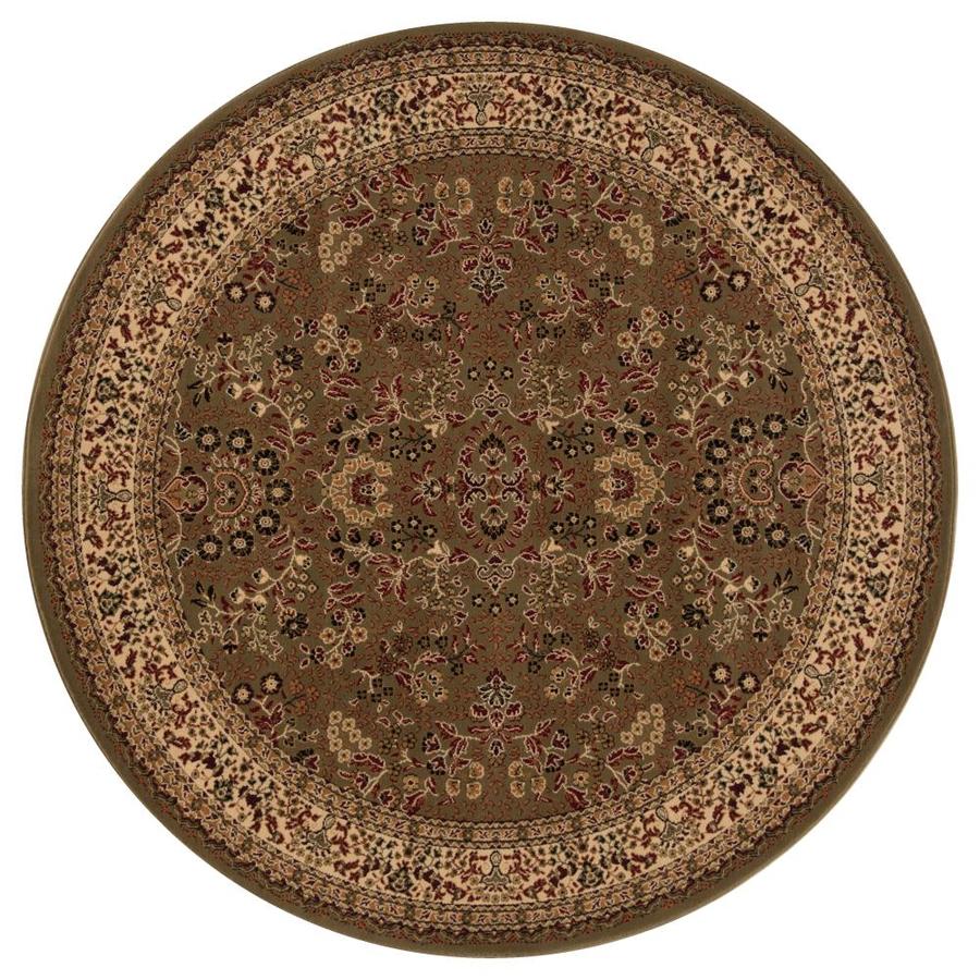 Concord Global Dynasty Green Round Indoor Oriental Area Rug (common: 5 