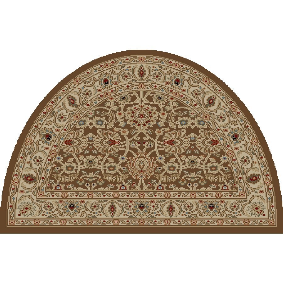 Style Selections 2 x 3 Brown Semicircular Floral Throw Rug at Lowes.com