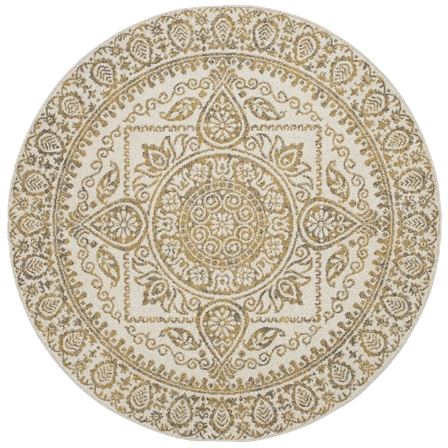 Concord Global Manhattan Yellow Round Indoor Area Rug 8 x 8