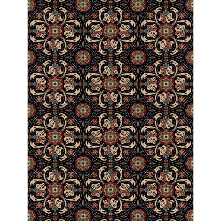 Concord Global Kensington 8 x 11 Black Paisley Area Rug at Lowes.com