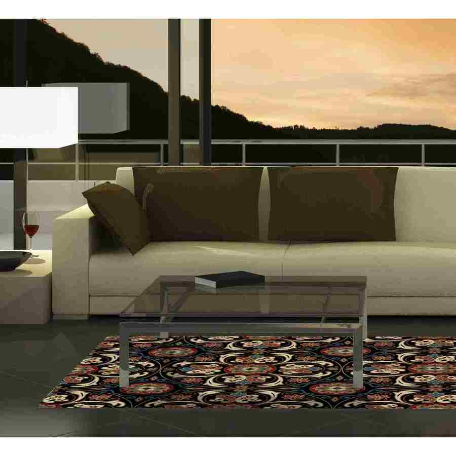 Concord Global Kensington 8 x 11 Black Paisley Area Rug at Lowes.com