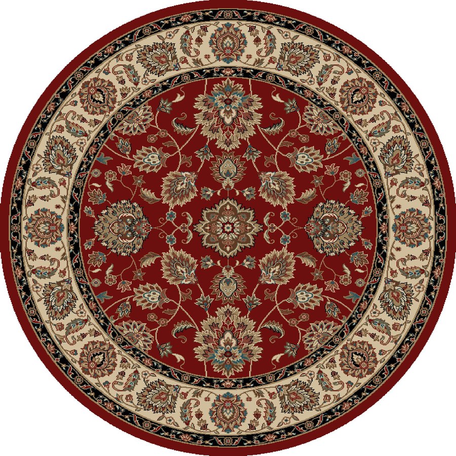 Concord Global Kensington Red Round Indoor Woven Oriental Area Rug ...