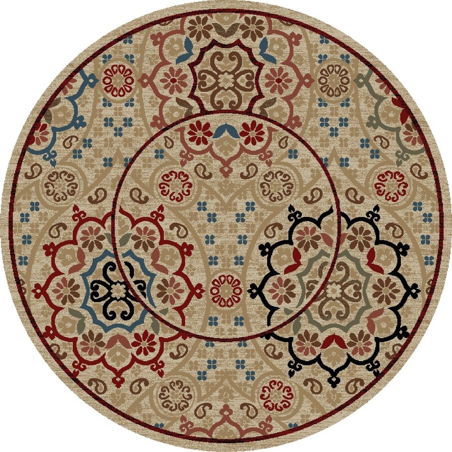 Shop Concord Global Kensington Ivory Round Indoor Woven Oriental Area