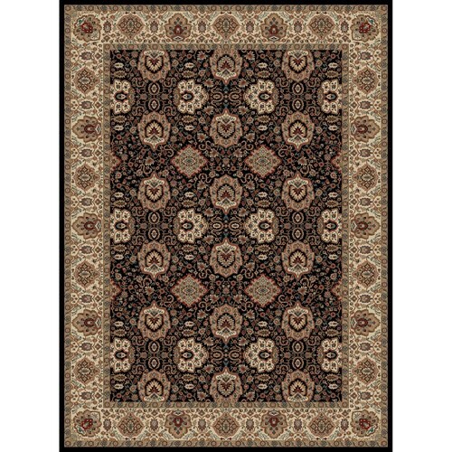 Concord Global Kensington Black Rectangular Indoor Woven Oriental Area